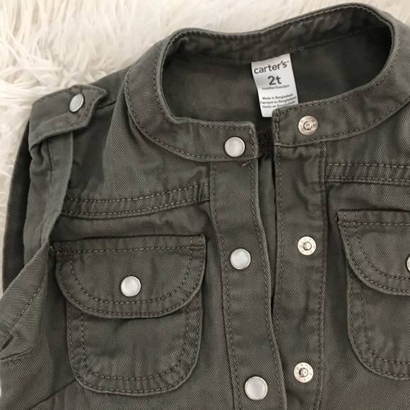 🍂 Carter’s Toddler Girl Army Green Dress 🍂 - Picture 5 of 7
